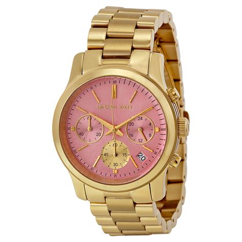 michael kors gold and pink watch|Michael Kors runway pink.